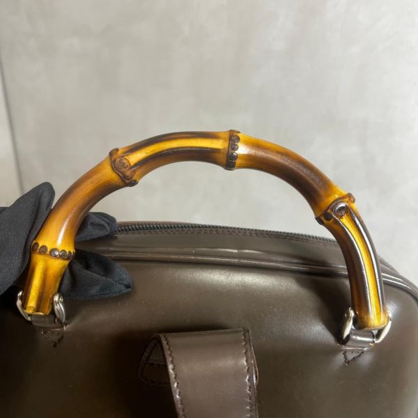 Gucci 竹節帆布單帶後背包 