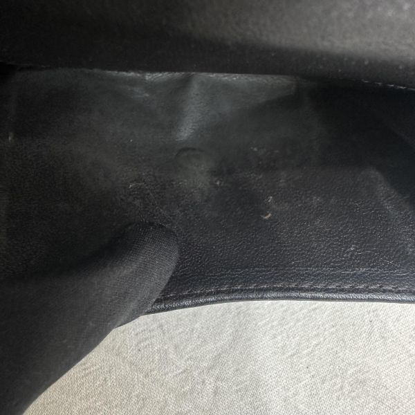 Gucci 中古 咖啡老花拼接皮革短夾 