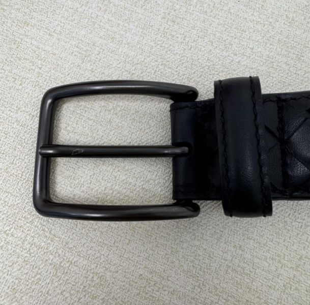 Bottega Veneta 黑頭 黑編織 皮帶 腰帶 