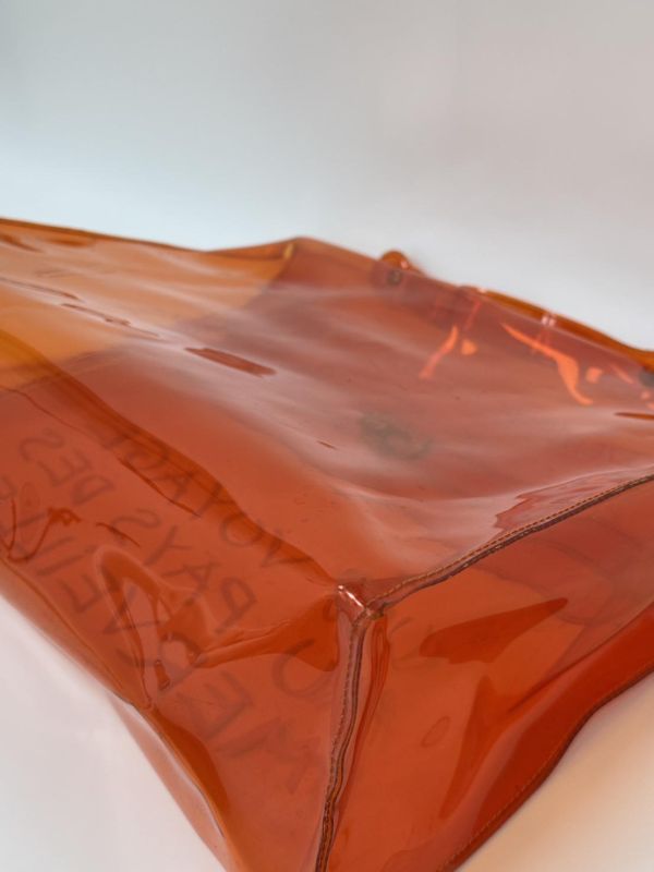 Hermès「Vinyl Kelly」透明橘限量包 