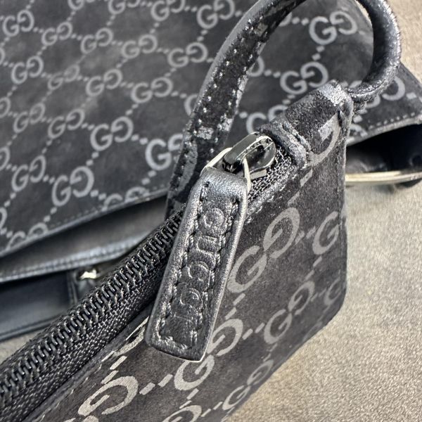 GUCCI GG柄 黑色麂皮肩背包 / 托特包* 