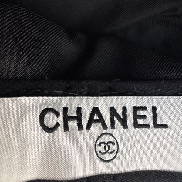 Chanel 條紋 銀色金屬小logo 報童帽 