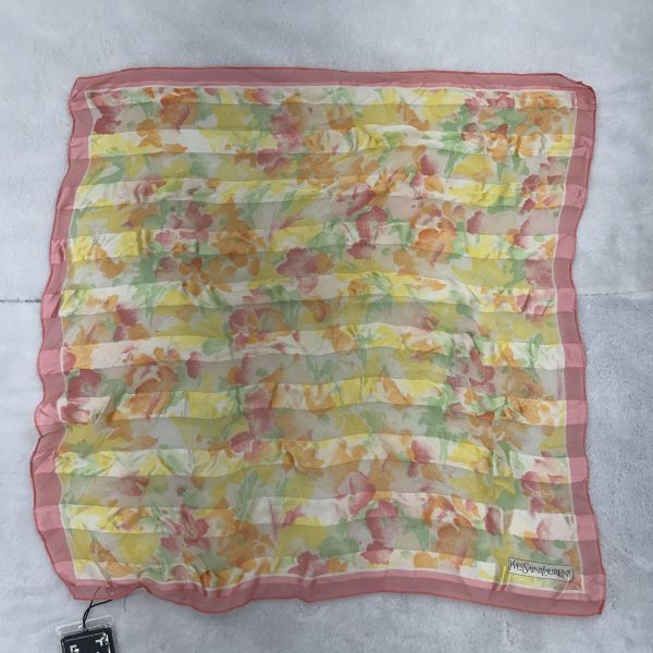 Yves Saint Laurent 聖羅蘭 水彩暈染印花絲巾 