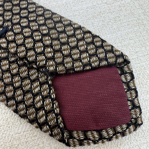 Burberry 棕紅 網格小刺繡 領帶 領結 （中古） 