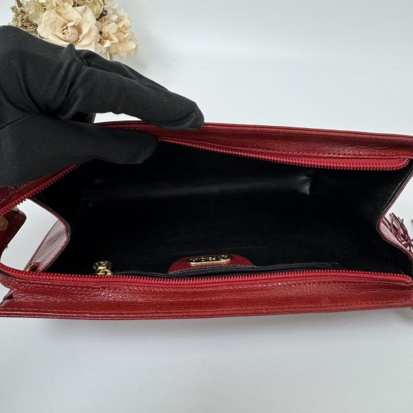 Fendi 復古紅色真皮手拿包 
