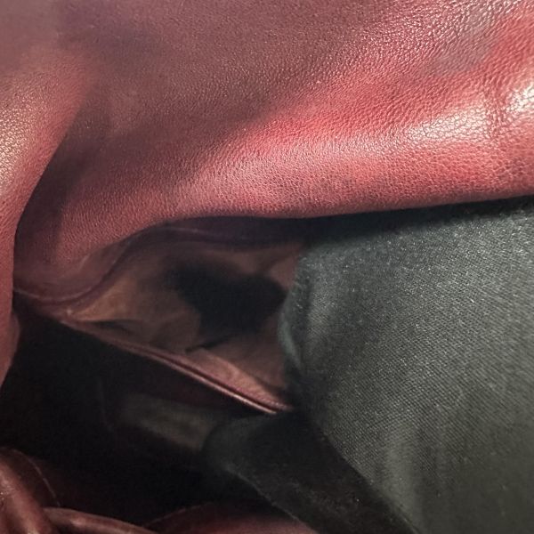 Gucci 古馳 酒紅色壓紋皮革水桶包 