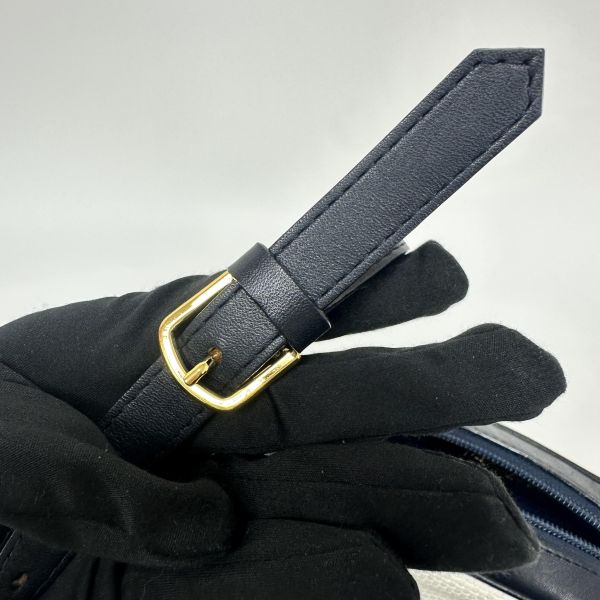 YSL Vintage 中古白色編織皮革信封斜背包包 