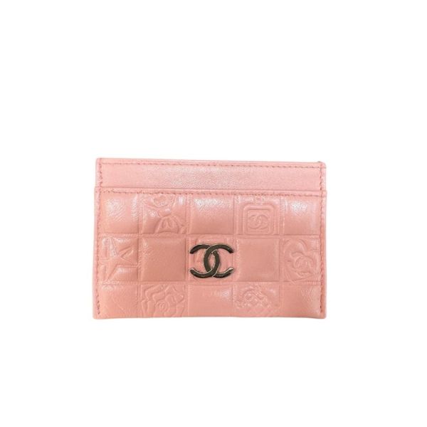 Chanel 粉色印花卡夾 
