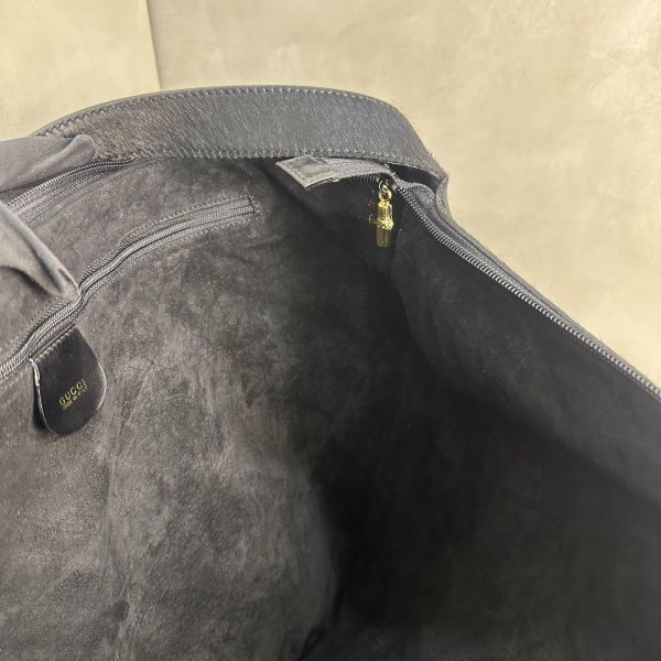 Gucci 超大款馬銜扣馬毛半月包 