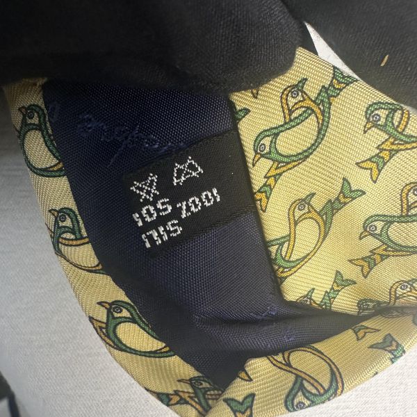Salvatore Ferragamo 菲拉格慕 黃色雙鳥圖案領帶 領結 絲綢（中古） 