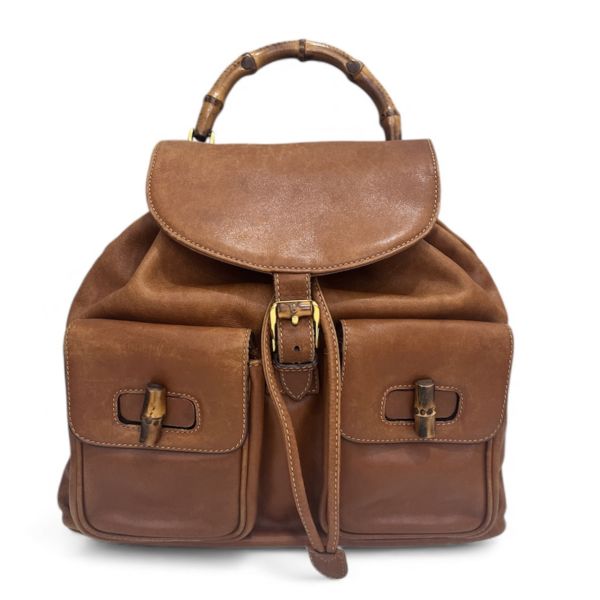 Gucci 竹節雙肩包 