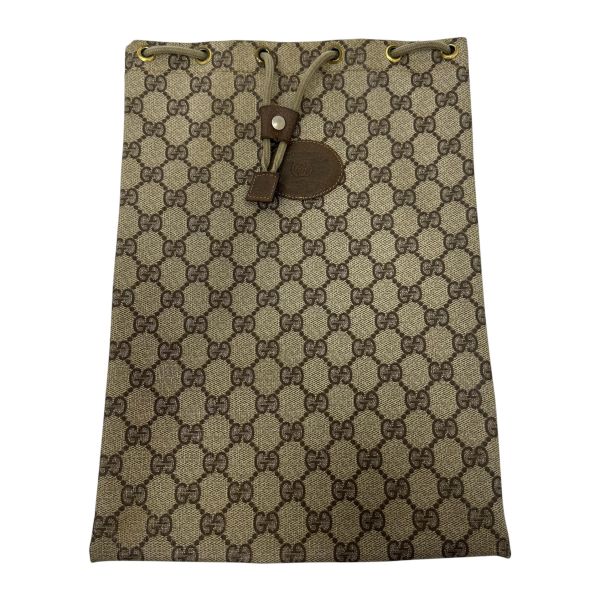 Gucci 古馳 復古 GG Supreme 抽繩手拿包/束口袋 