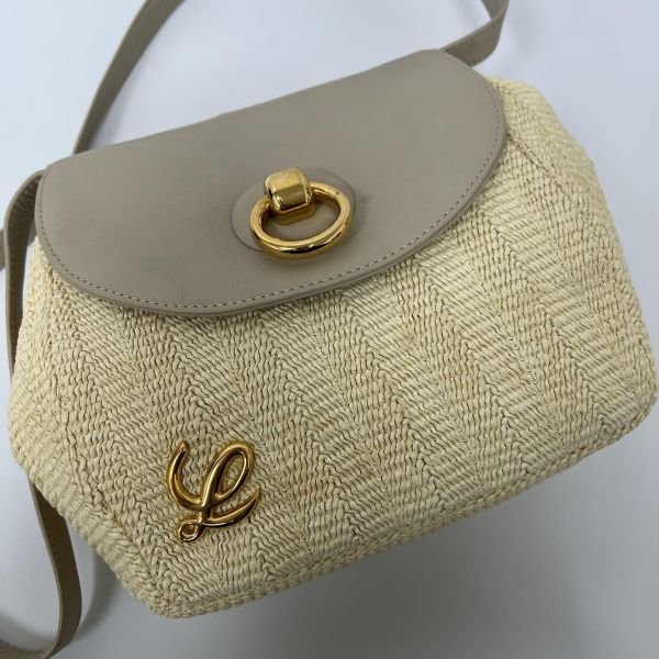 Loewe 編織拼色斜背包 