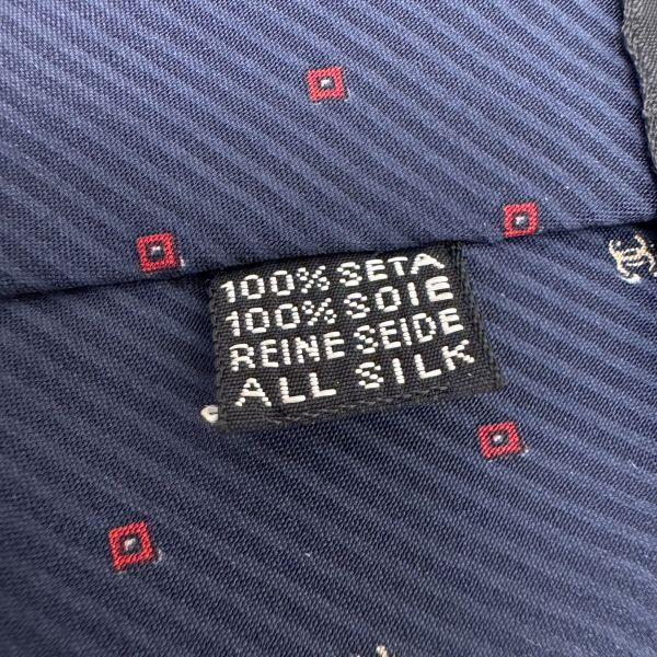 Chanel 藍 滿版小雙C logo 領帶（中古） 