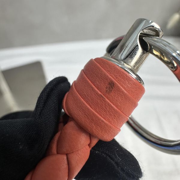 BV 中古橘色小編織鑰匙圈吊飾 