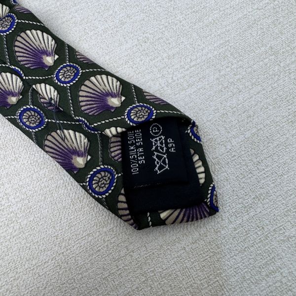 Dunhill 綠色 貝殼 領帶（中古） 