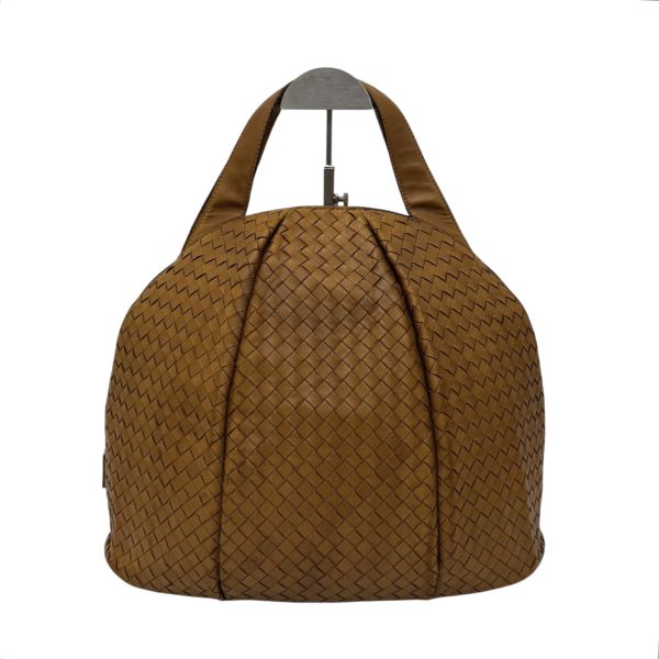 BV經典棕色小羊皮編織包 