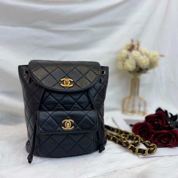 Chanel  Duma 黑色金扣 