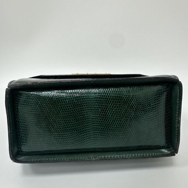 Celine Vintage 綠色蜥蜴皮手提包 