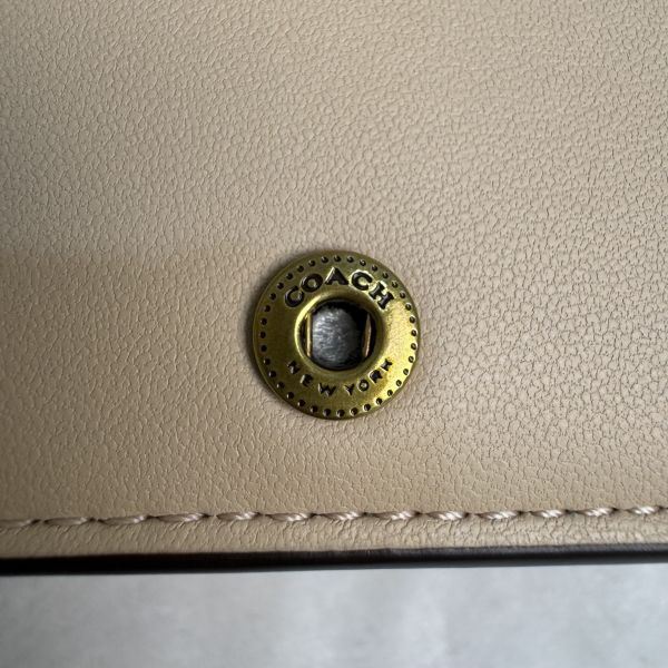 COACH 專櫃款 粉色 C字logo 零錢卡包 