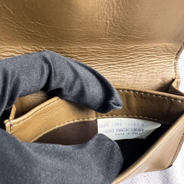 Bottega Veneta Intrecciato 棕色編織皮革名片夾 