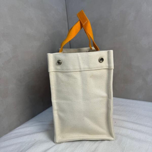 Hermès Herbag Cabas 橘色提把帆布托特包 