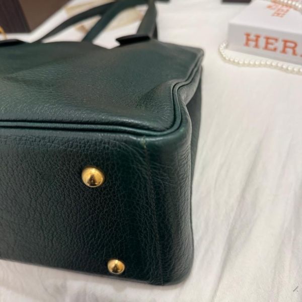 Hermès 墨綠山羊皮肩背包 