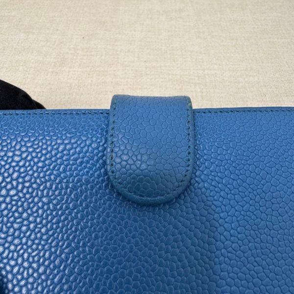 Chanel 深藍皮革長夾 