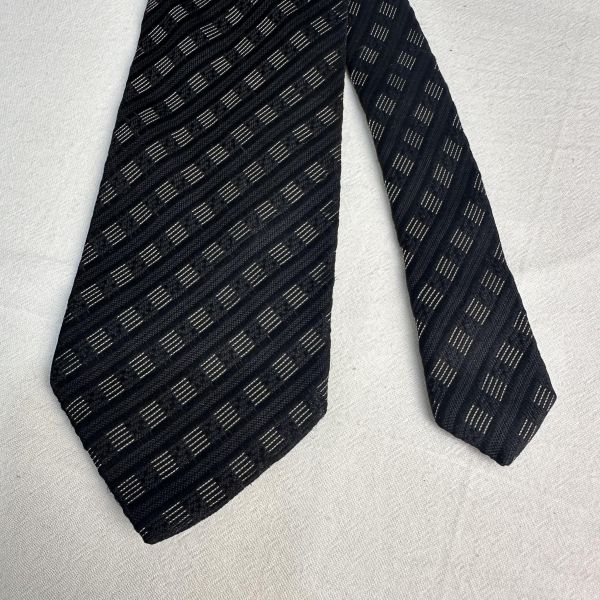 VALENTINO 范倫鐵諾 黑色幾何圖形領帶 領結 絲綢（中古） 