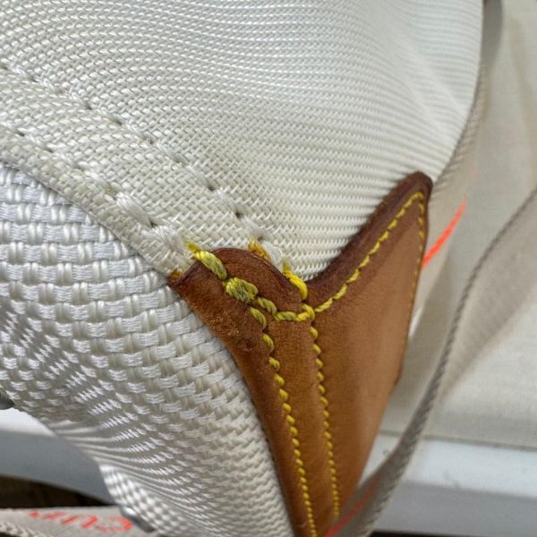 Louis Vuitton Damier geant vintage 螢光橘線條縮口水桶包 