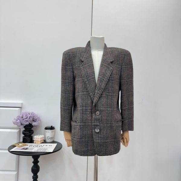 Dior 復古格紋女士西裝外套 