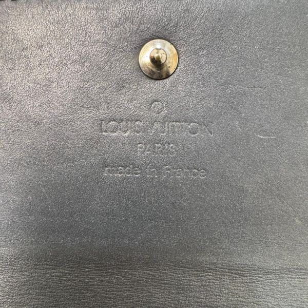 Louis Vuitton 漆皮黑灰壓紋短夾 