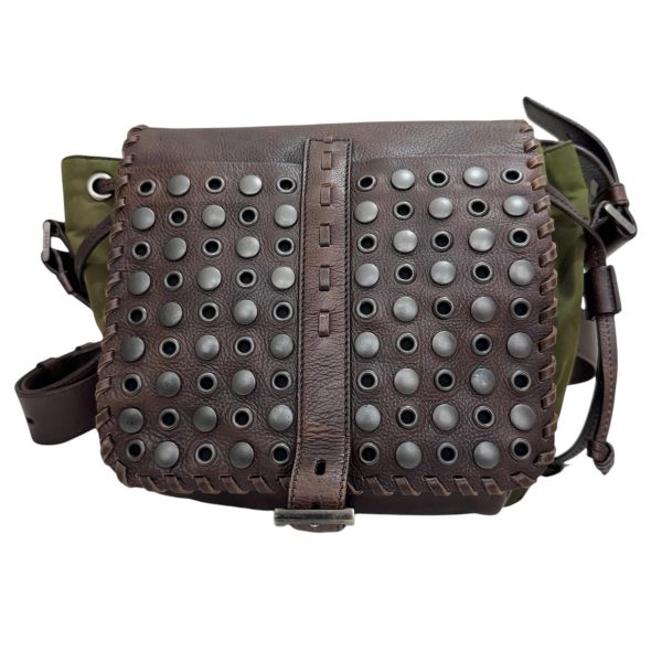 Prada 普拉達 Archive 尼龍皮革拼接郵差包 