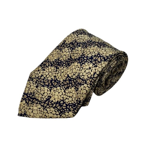 Nina Ricci 米黃 花卉 領帶（中古） 