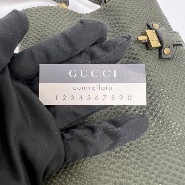 Gucci皮革迷你水桶包 