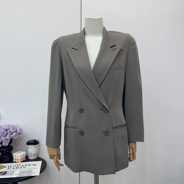 Emporio Armani灰色雙排扣女士西裝外套 
