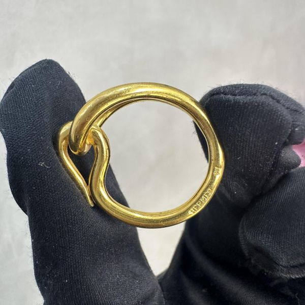 Hermes 中古金色扭結絲巾環絲巾扣 