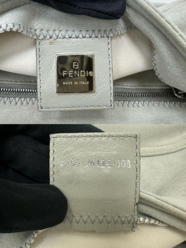 Fendi Baguette 淡灰色布面肩背包 