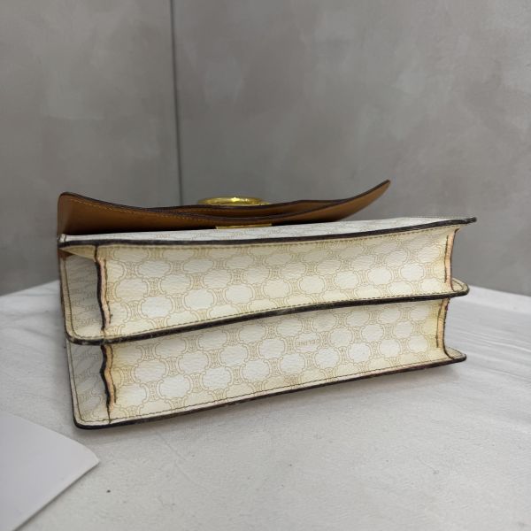 Celine 白色老花雙子星手提包 