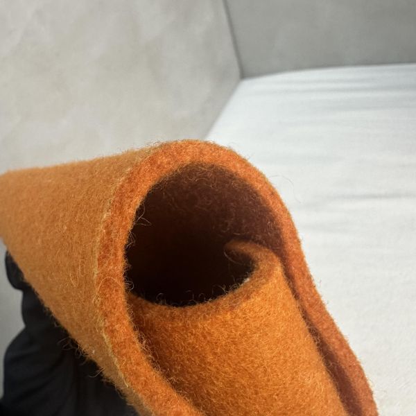 HERMES 中古Etui Cartes GM 橘色毛氈撲克牌套 多功能收納盒 