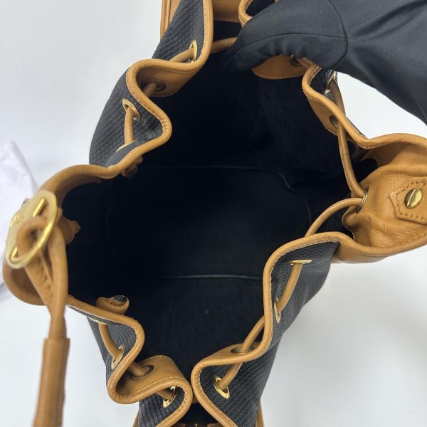 YSL 聖羅蘭 絕版 古董編織拼皮革水桶包 