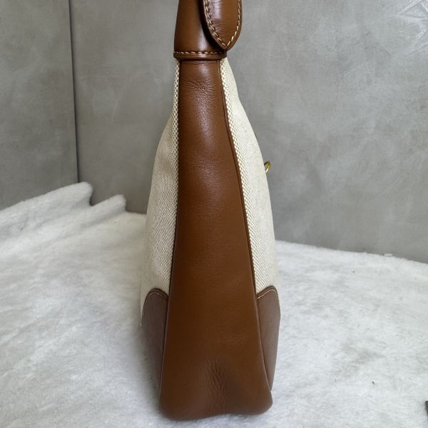 Hermès Trim 31金棕金釦拼帆布 