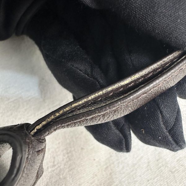 BV 中古咖啡色小編織鏡子鑰匙圈吊飾 