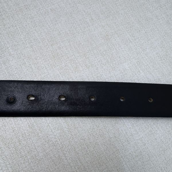DIOR 金x黑頭 黑皮革 皮帶 腰帶 