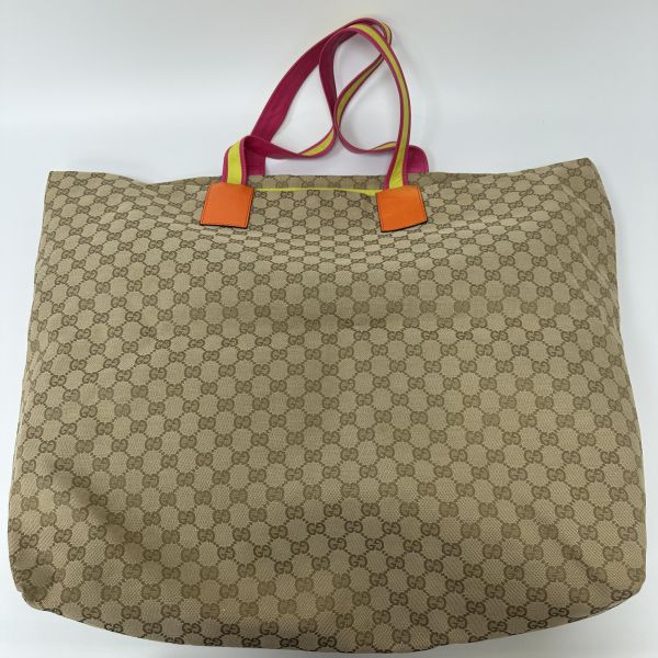 Gucci 古馳 超大購物米色帆布托特包 