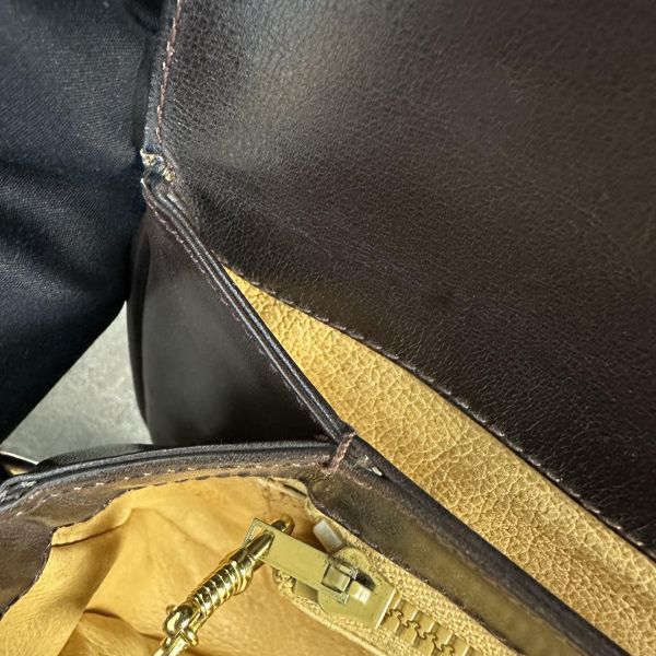 Gucci 馬銜扣 (Horsebit) 復古棕色皮革單肩包* 