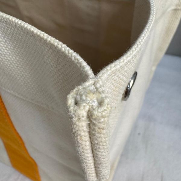 Hermès Herbag Cabas 橘色提把帆布托特包 