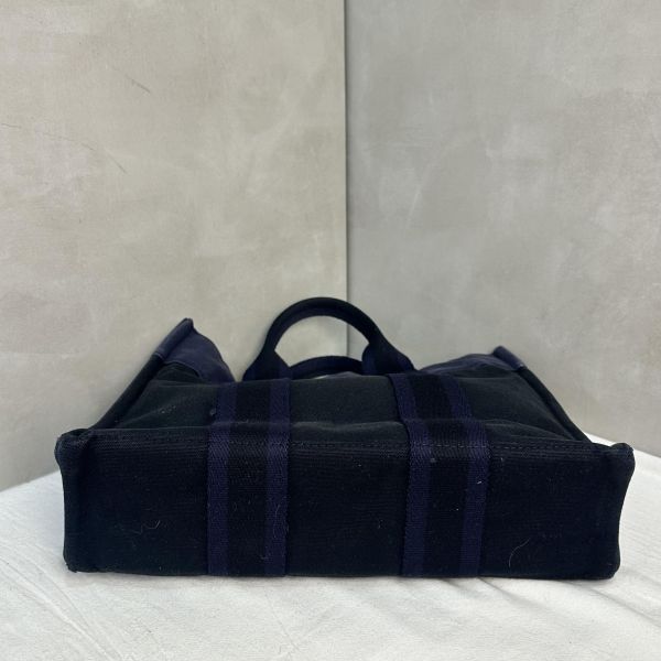 Hermès 中古紫拼黑小號帆布手袋 