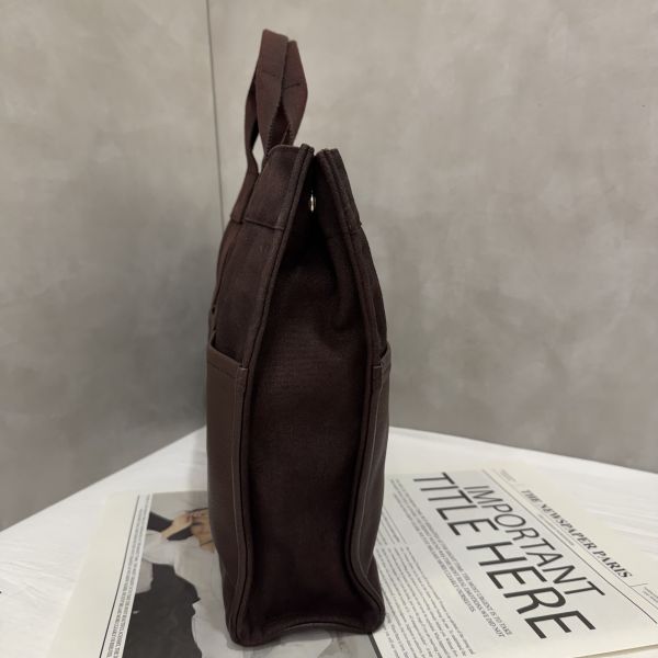 Hermès 帆布拼皮革手提包 