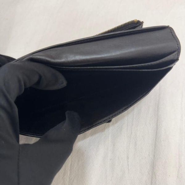 Hermès 黑色牛皮長夾 
